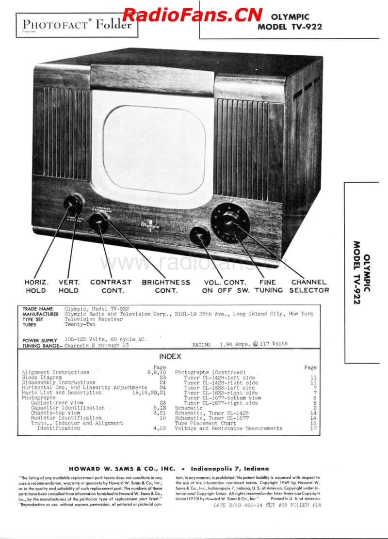 Olympic-TV-922-Sams-58-14电路原理图.pdf_第1页