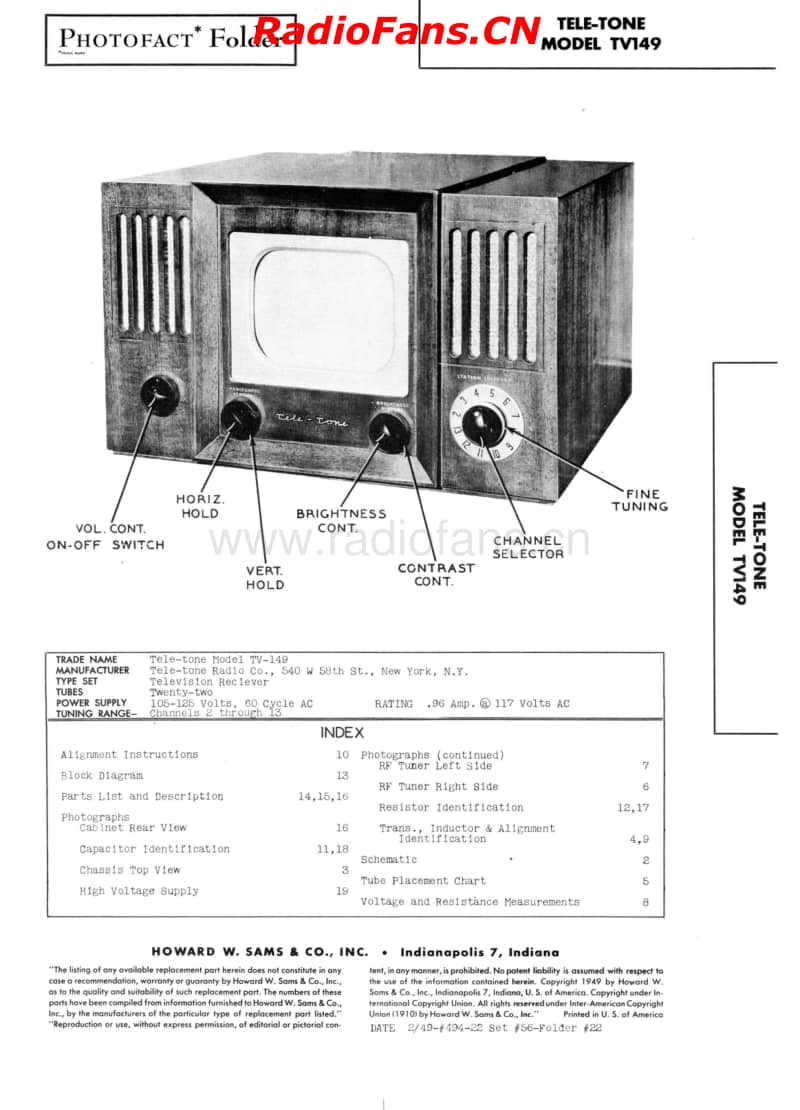 Tele-Tone-TV149-Sams-56-22电路原理图.pdf_第1页