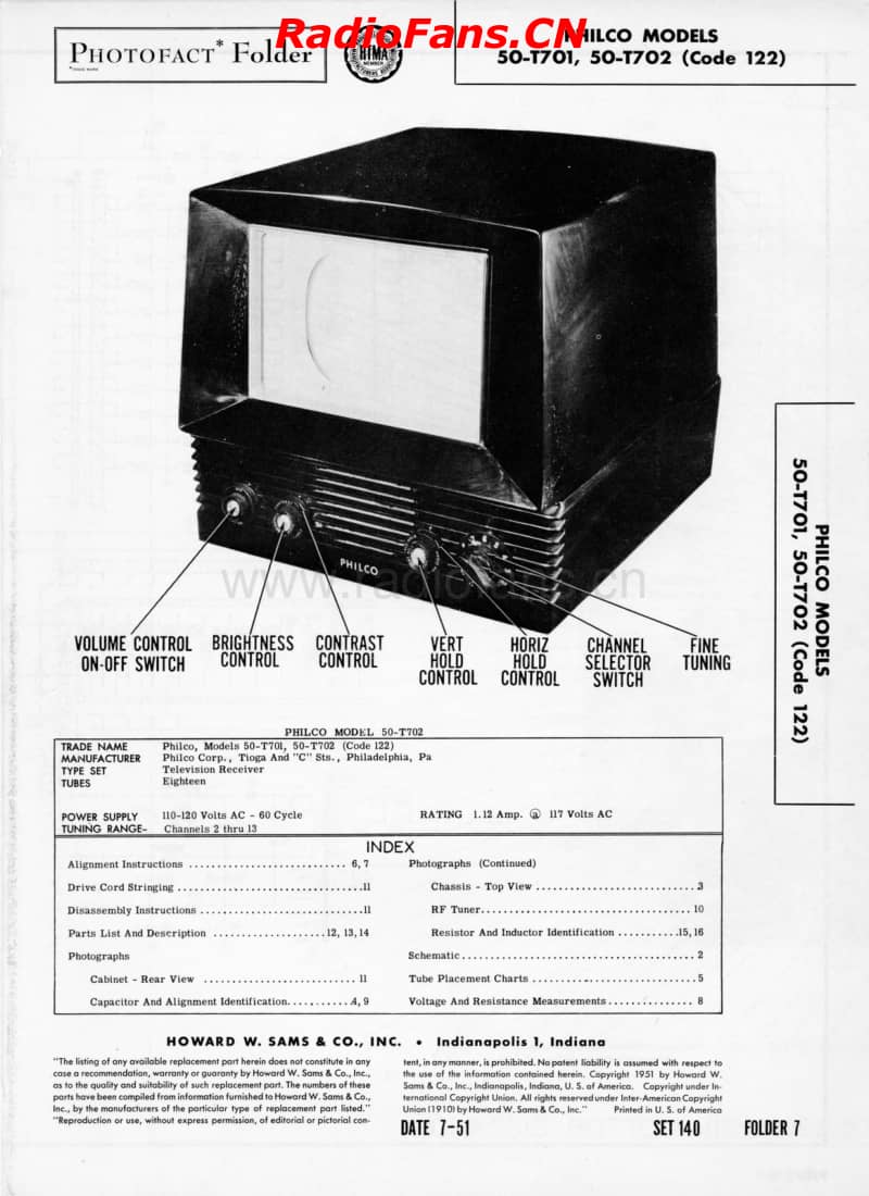 Philco-50T701-702-Sams-140-7电路原理图.pdf_第1页