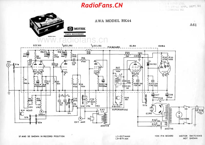 awa-motek-rk44-tape-recorder 电路原理图.pdf_第1页