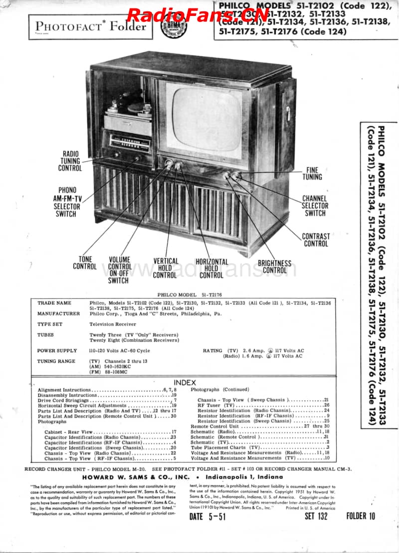 Philco-51-T2102-Sams-132-10电路原理图.pdf_第1页