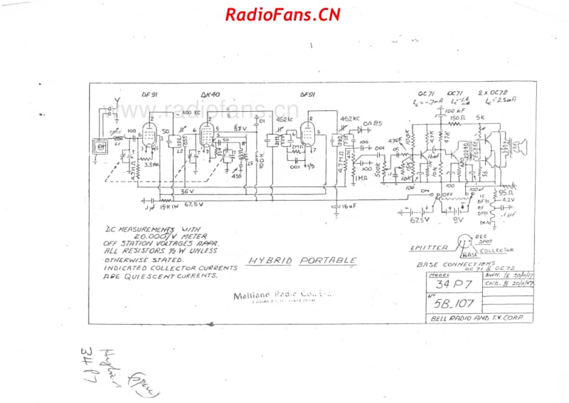 bell-34p7-hybrid-portable-3v4t-bc-bat-1957 电路原理图.pdf_第1页