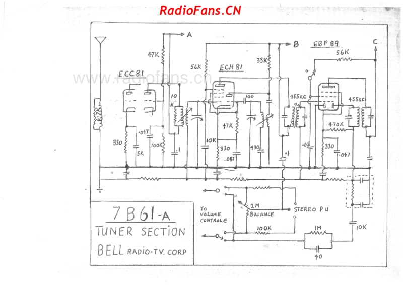 bell-7b61-a-6v-bc-ac-stereogram-19xx 电路原理图.pdf_第1页