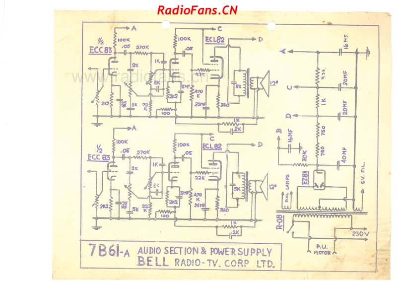 bell-7b61-a-6v-bc-ac-stereogram-19xx 电路原理图.pdf_第2页