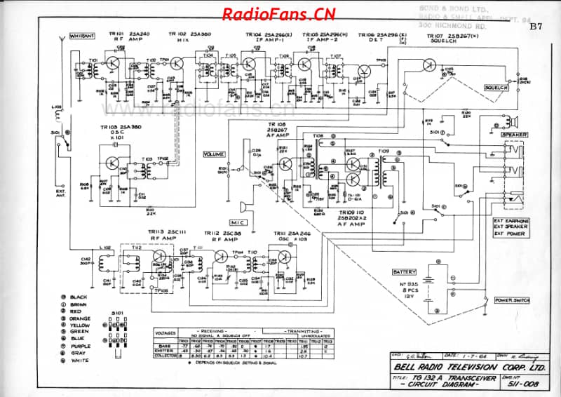 bell-tg132a-transceiver 电路原理图.pdf_第1页