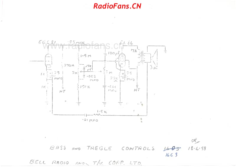 bell-16c3-bass-and-treble-controls-1958 电路原理图.pdf_第1页