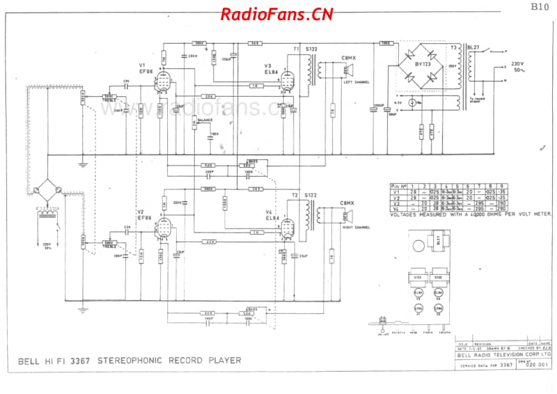 bell-3367-stereo-record-player-4v-ac-1967 电路原理图.pdf_第1页