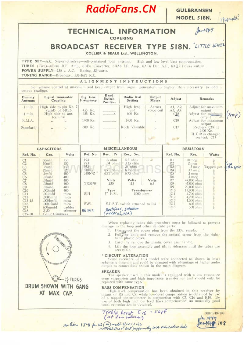 cb-model-518n-little-jewel-5v-bc-ac-1948-49 电路原理图.pdf_第1页