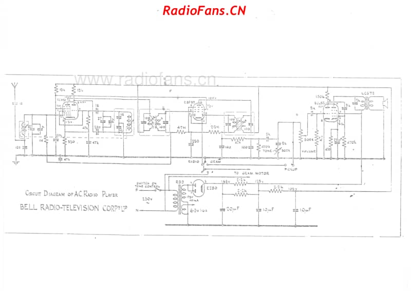 bell-model-unknown-ac-radio-player-4v-bc-ac-19xx 电路原理图.pdf_第1页