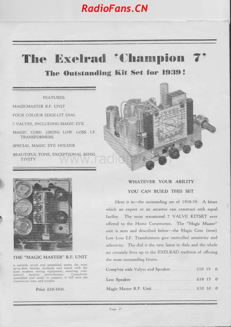 Exelrad-Champion-7-kitset-1939 电路原理图.pdf_第1页