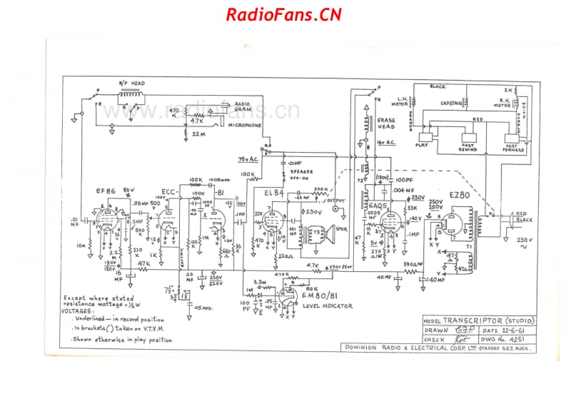 dreco-transcriptor-studio-tape-recorder-5v-1961 电路原理图.pdf_第1页