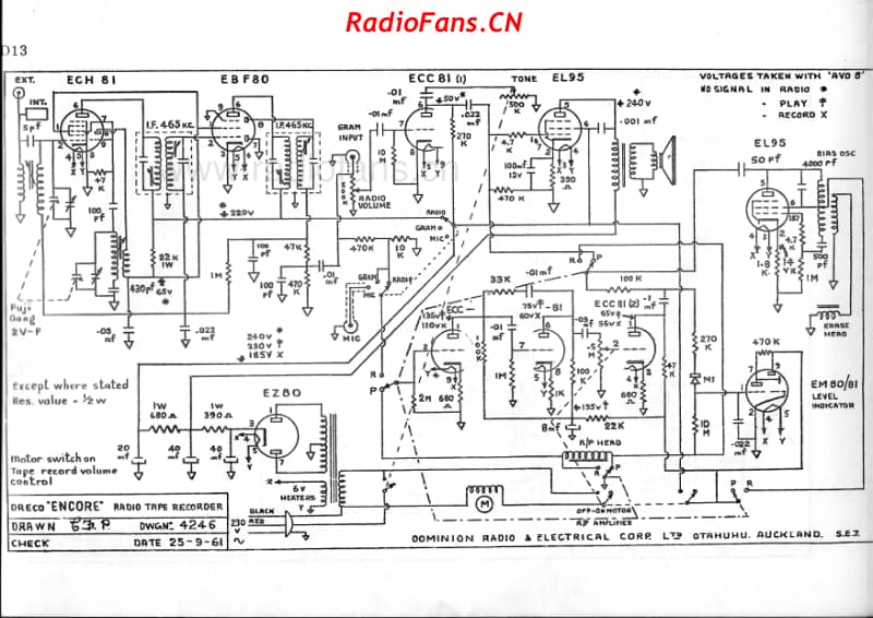 dreco-encore-radio-tape-recorder-1961 电路原理图.pdf_第1页