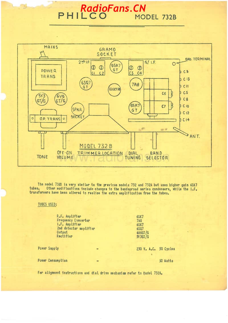 Philco-model-732B-6V-AW-AC-1949- 电路原理图.pdf_第1页