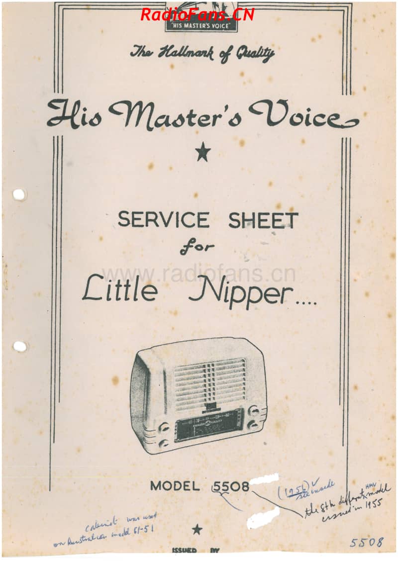 HMV-5508-Little-Nipper-5V-BC-AC-1955 电路原理图.pdf_第1页