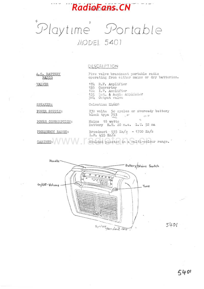 HMV-5401-Playtime-portable-5V-BC-AC-Battery-1954 电路原理图.pdf_第1页