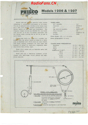 Philco-model-1206-1207-radiogram-8V-AW-AC-1947- 电路原理图.pdf