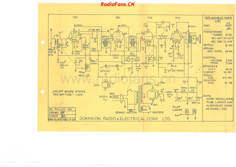 Philco-model-551-5V-BC-AC-1954- 电路原理图.pdf_第1页