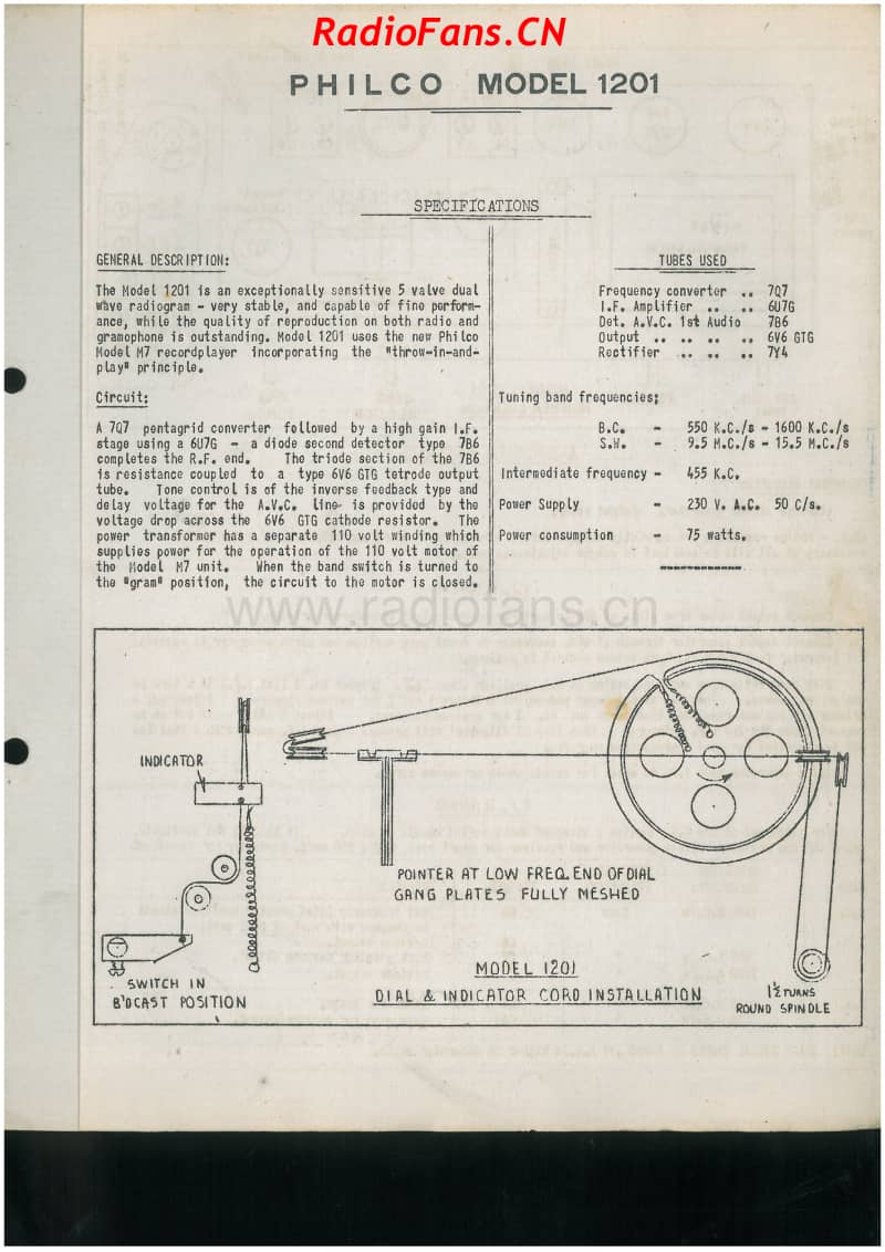 Philco-model-1201-5V-DW-AC-1948 电路原理图.pdf_第1页