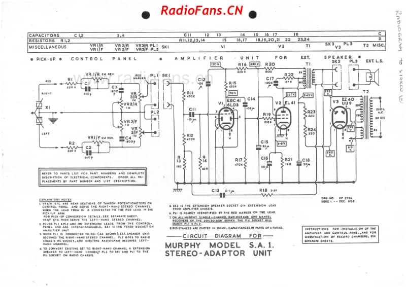 Murphy-SA1-stereo-adaptor-unit-3V-AC-1958 电路原理图.pdf_第1页