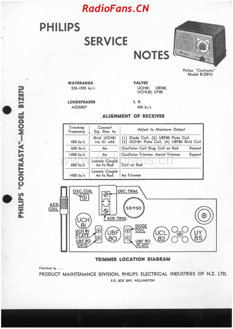 Philips-B1Z87U-Contrasta-4V-BC-ACDC-1960 电路原理图.pdf_第1页