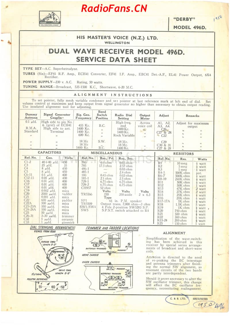 HMV-496D-Derby-6V-DW-AC-1950 电路原理图.pdf_第1页