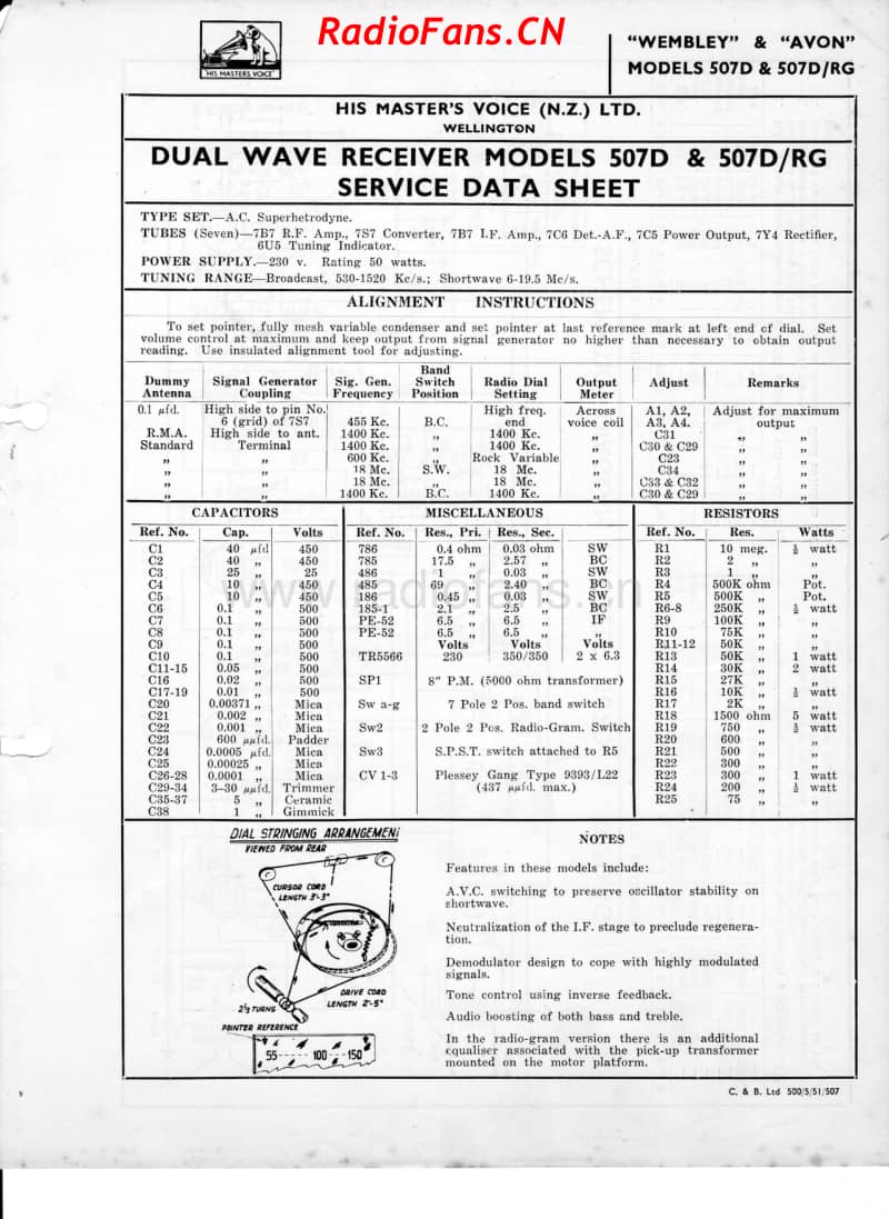 HMV-507D-Wembley507DRG507RG-Avon-7V-DW-AC-1950 电路原理图.pdf_第3页