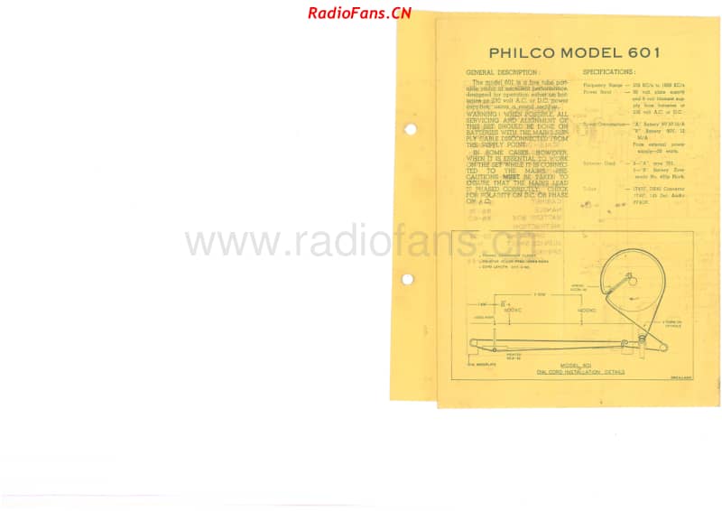 Philco-model-601-5V-BC-AC-Battery-1953 电路原理图.pdf_第1页