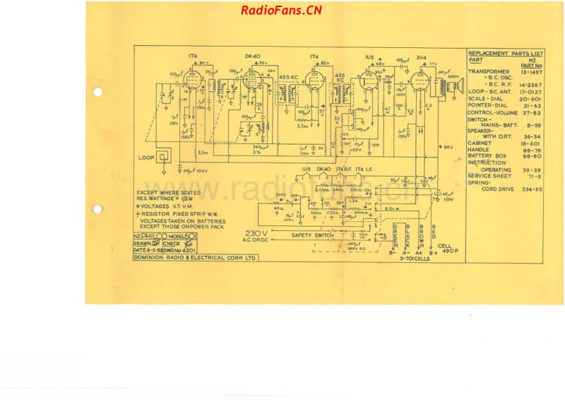 Philco-model-601-5V-BC-AC-Battery-1953 电路原理图.pdf_第2页