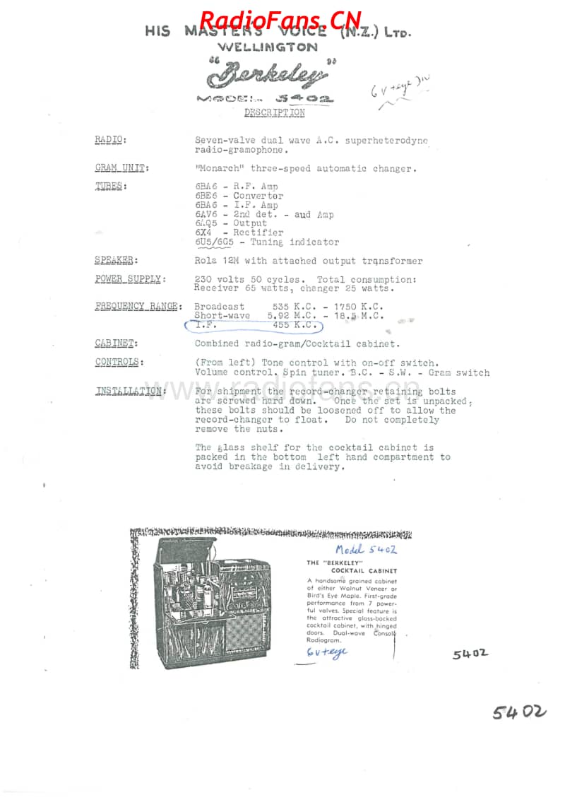 HMV-5402-Berkeley-6V-DW-AC-radiogram-1954 电路原理图.pdf_第1页