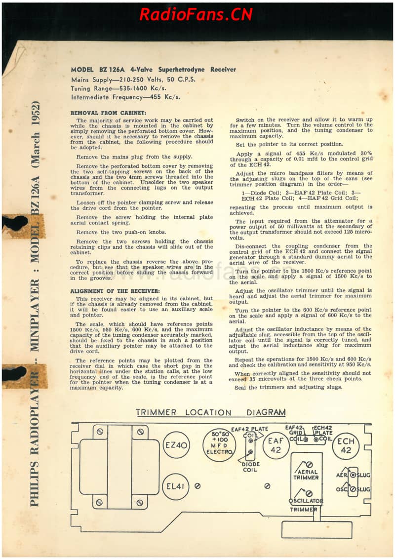 Philips-BZ126A-4V-BC-AC-1952 电路原理图.pdf_第1页