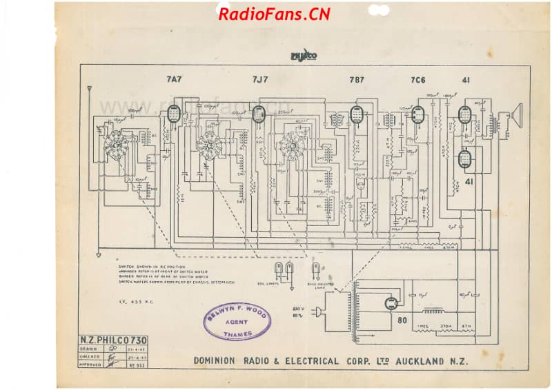 Philco-model-730-7V-AW-AC-1945- 电路原理图.pdf_第1页