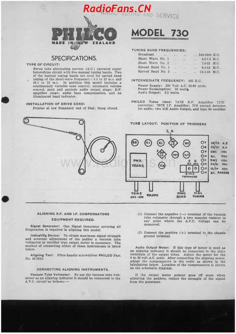 Philco-model-730-7V-AW-AC-1945- 电路原理图.pdf_第2页