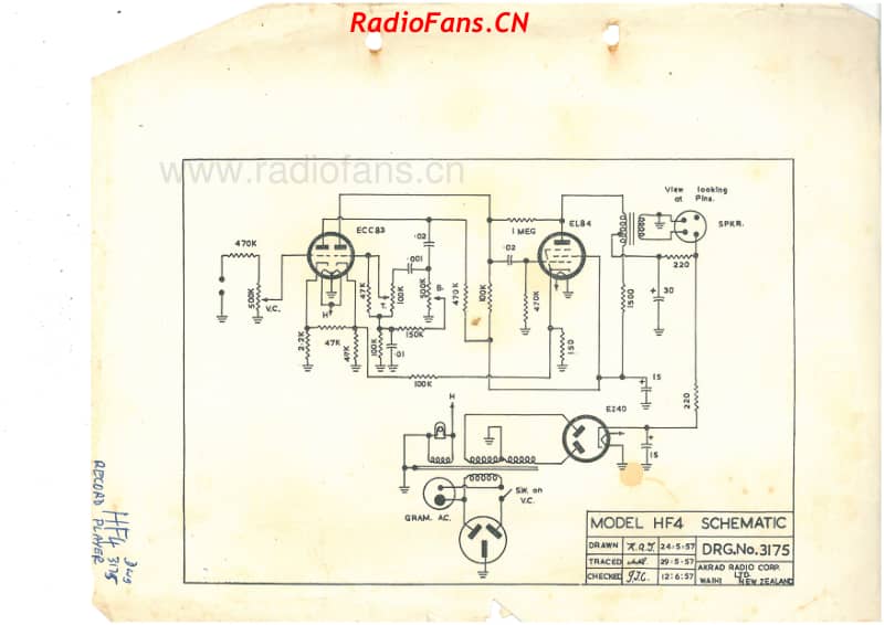 PYE-HF4-record-player-1957 电路原理图.pdf_第1页