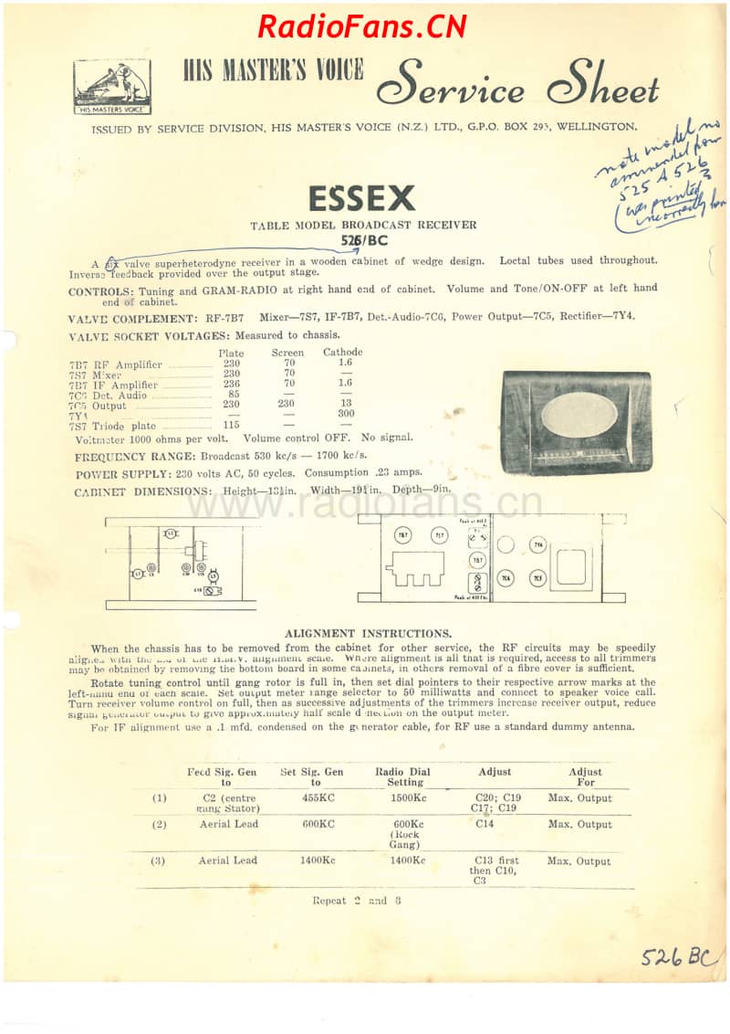 HMV-526BC-Essex-6V-BC-AC-1952 电路原理图.pdf_第1页