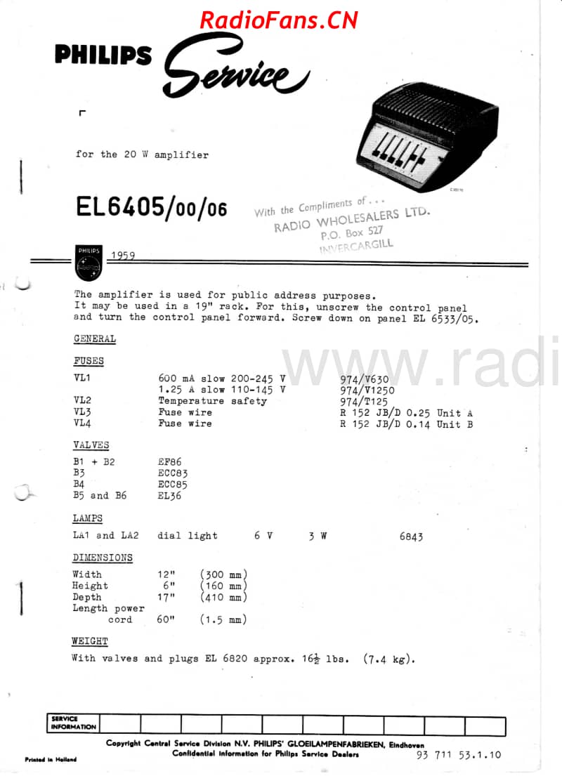 Philips-EL6405-amp 电路原理图.pdf_第2页