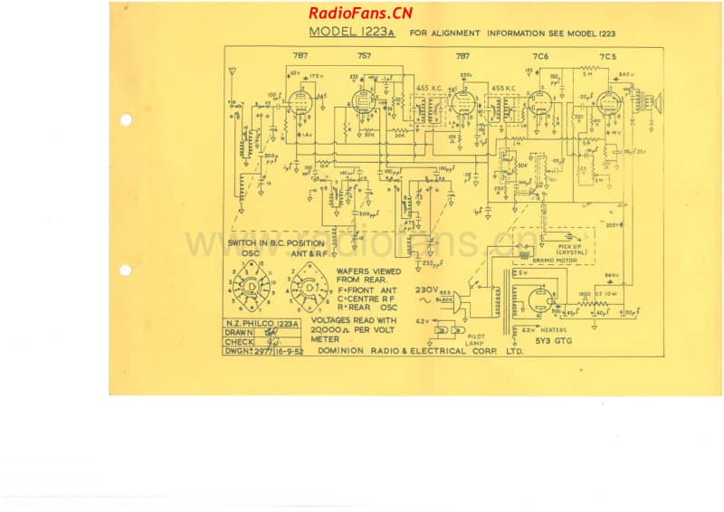 Philco-model-1223A-6V-DW-AC-1952- 电路原理图.pdf_第1页