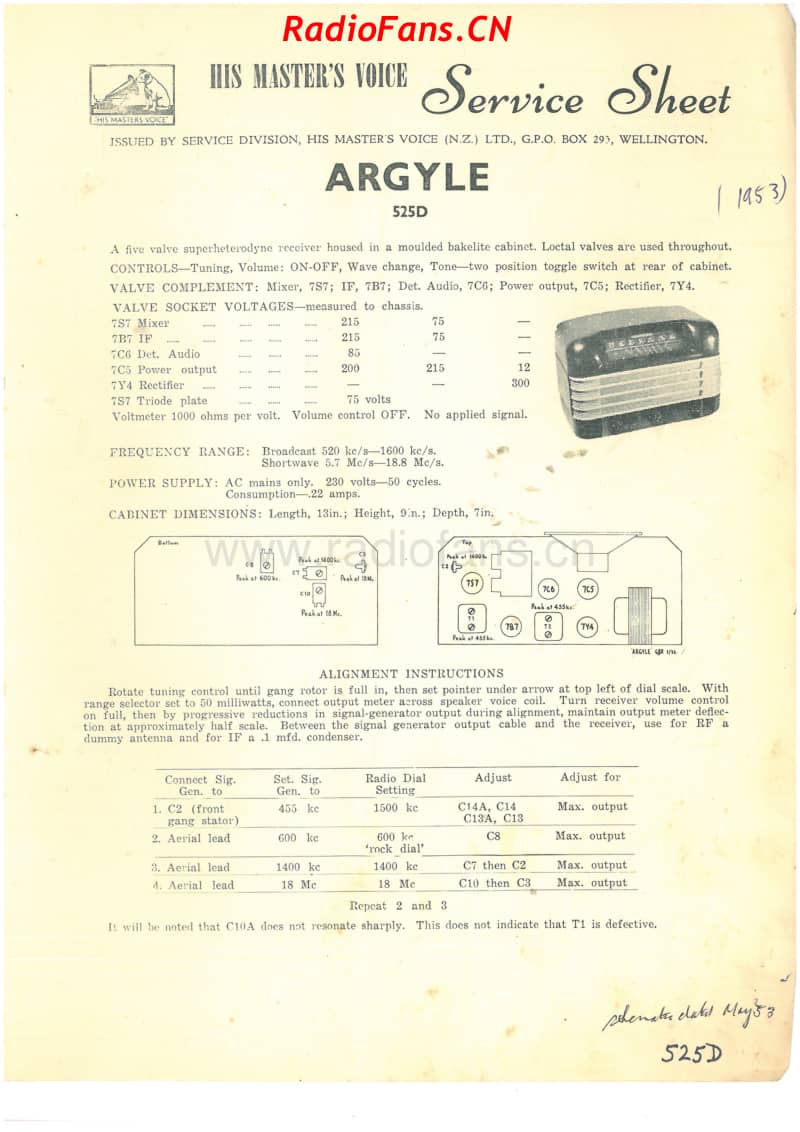 HMV-525D-Argyle-5V-DW-AC-1953 电路原理图.pdf_第1页