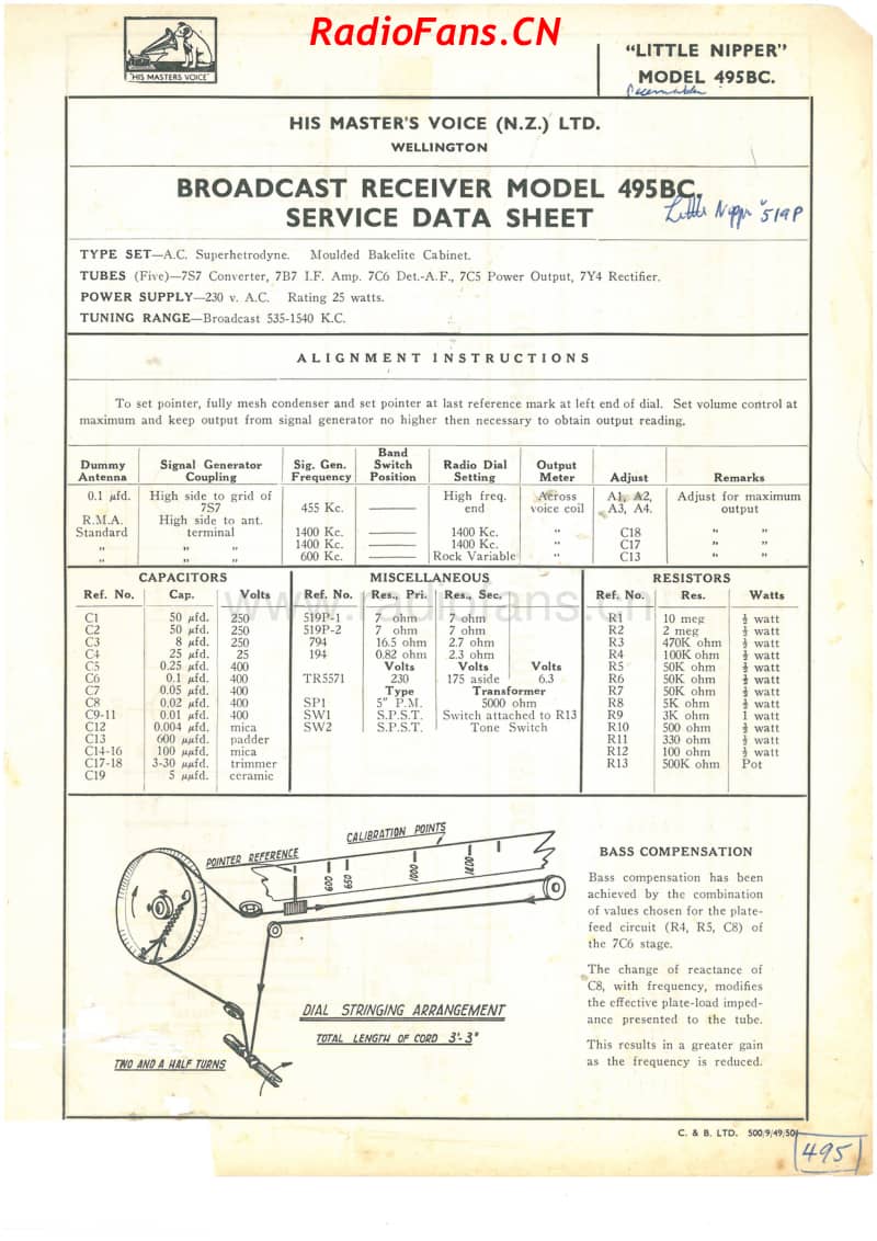 HMV-495BC-Little-Nipper-5V-BC-AC-1949 电路原理图.pdf_第1页