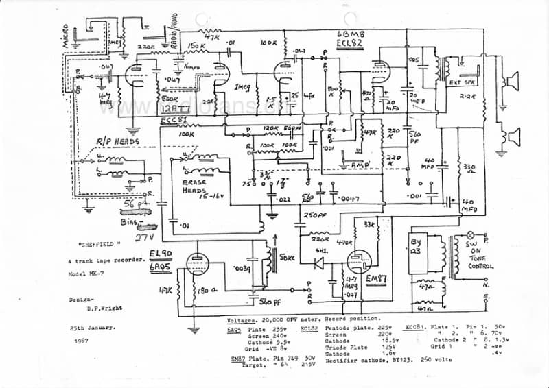 Sheffield-4-track-tape-recorder-1967 电路原理图.pdf_第1页