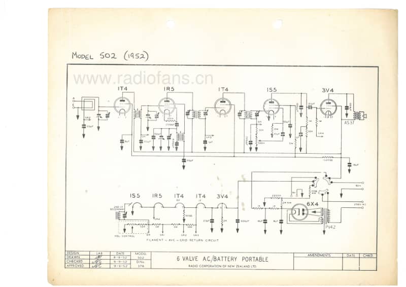 RCNZ-model-502-6V-BC-AC-Battery-1952 电路原理图.pdf_第1页