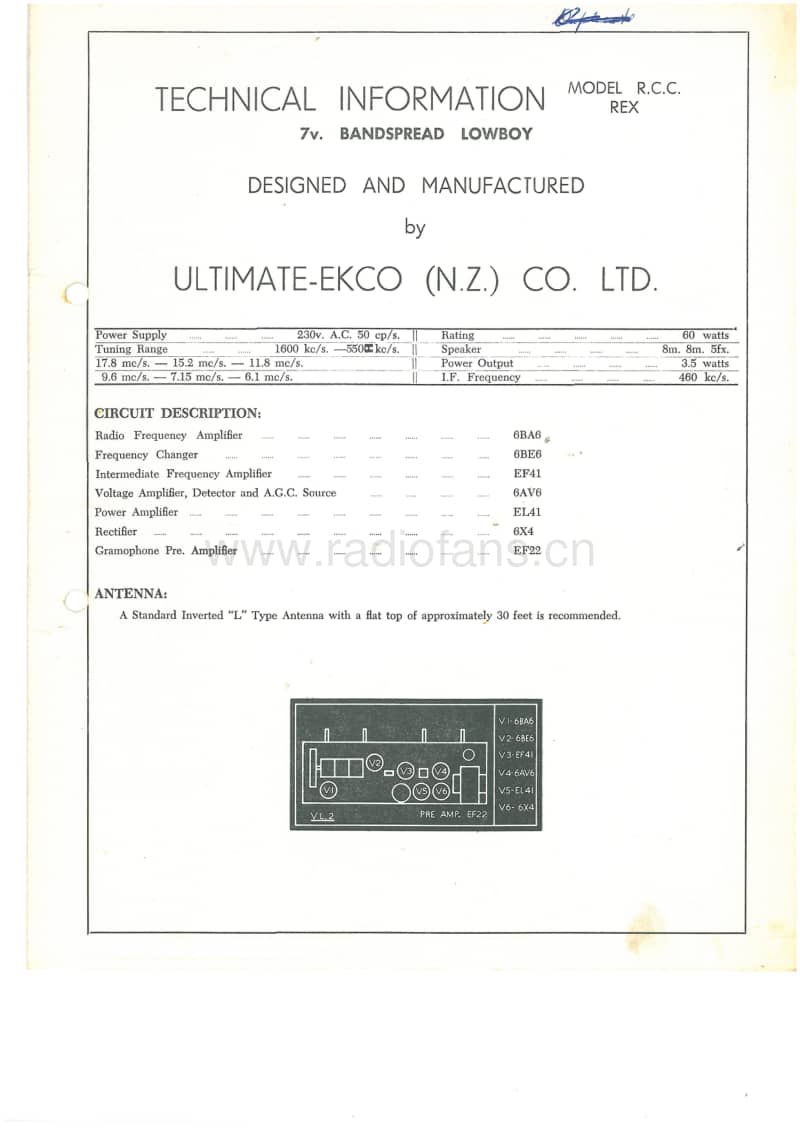 RL-RCC-RexCoronet-7V-Bandspread-AC-1955 电路原理图.pdf_第1页