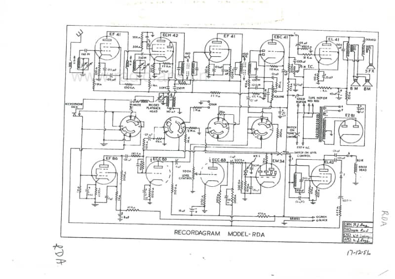 RL-RDA-recordagram-11V-BC-AC-1956 电路原理图.pdf_第1页