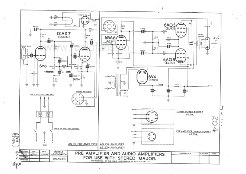 RCNZ-model-AS101-preamp-AS104AS204-amplifiers-1959 电路原理图.pdf_第1页