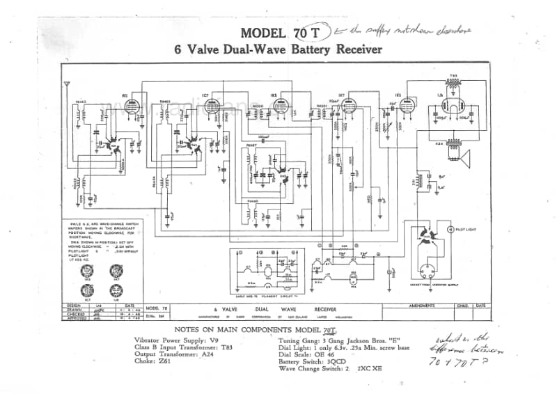 RCNZ-model-7070R70W-6V-DW-Battery-with-type-v9-vibrator-1948 电路原理图.pdf_第2页