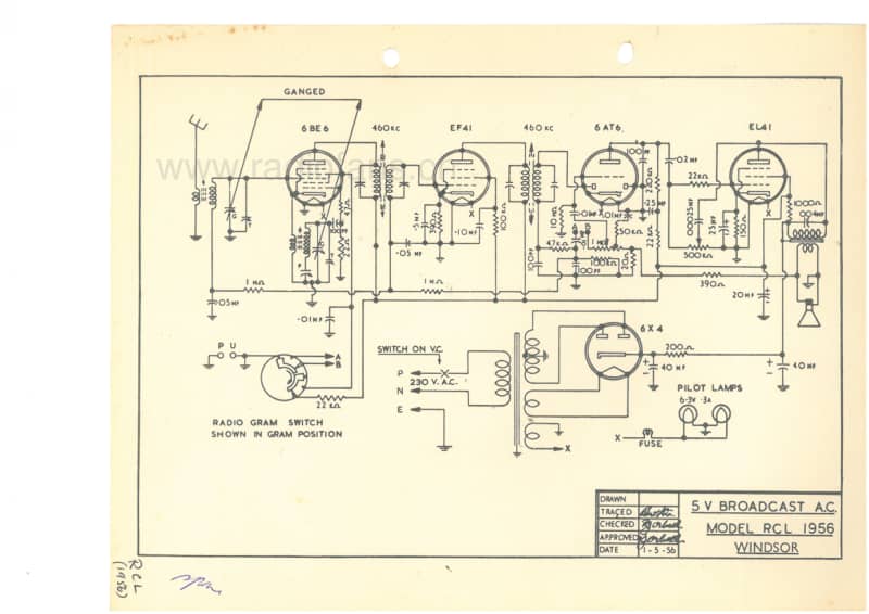 RL-RCL-WindsorStuartHanover-5V-BC-AC-1956 电路原理图.pdf_第1页