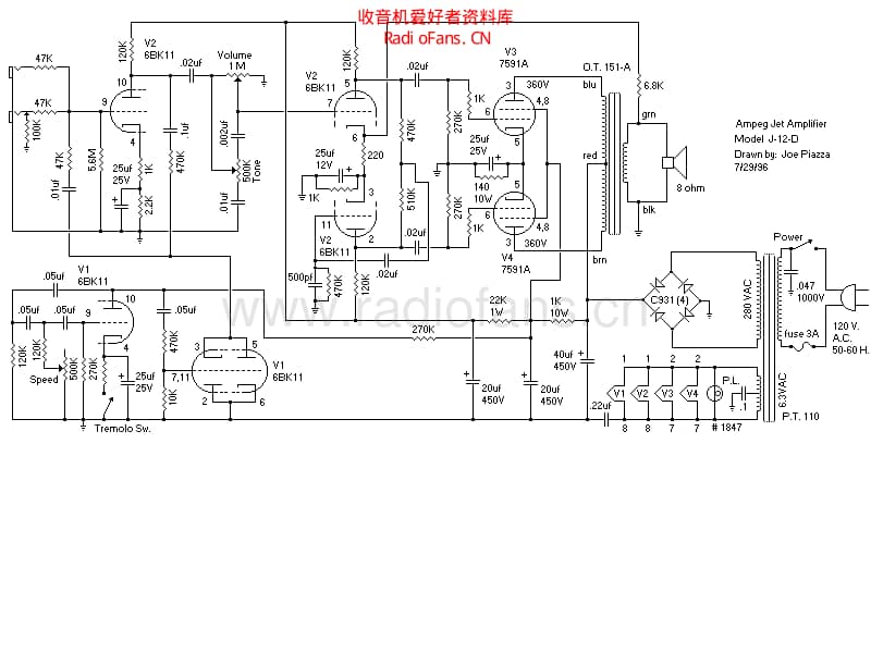 Ampeg_j12d_jet 电路图 维修原理图.pdf_第1页