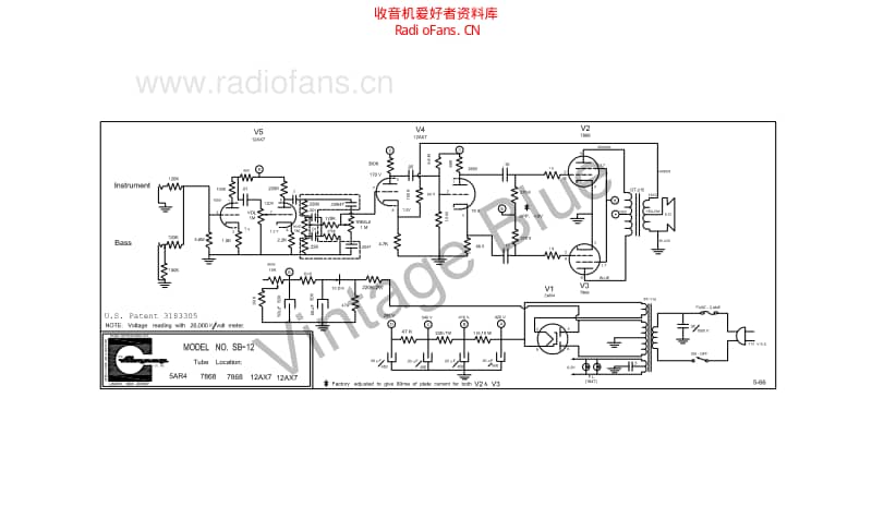 Ampeg_sb12_schematic_5_66 电路图 维修原理图.pdf_第1页