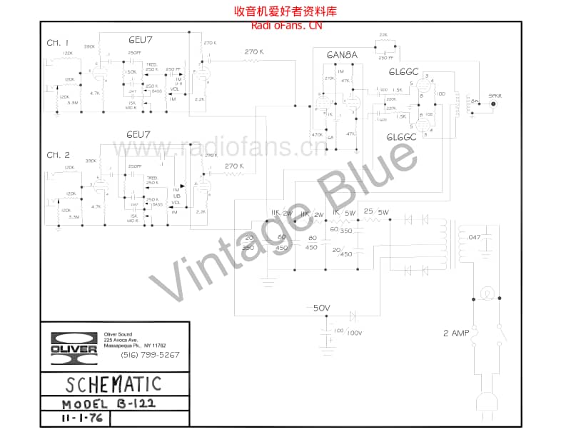 Ampeg_oliver_b_122 电路图 维修原理图.pdf_第1页