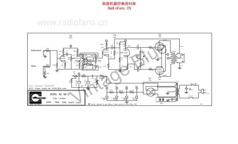 Ampeg_sb12_schematic_10_65 电路图 维修原理图.pdf_第1页