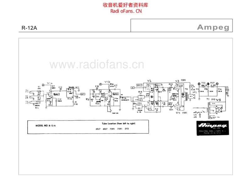 Ampeg_r12a 电路图 维修原理图.pdf_第1页